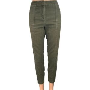 Lou & Grey Women's Olive Green High Waist Zip Hem Skinny Ankle Trouser Pants 10